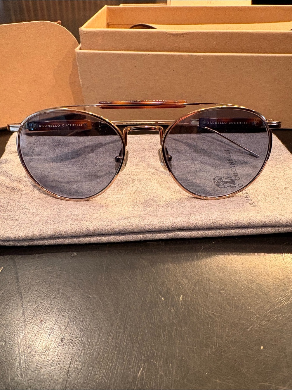 Brunello Cucinelli Round Metal Sunglasses - Picture 2 of 10